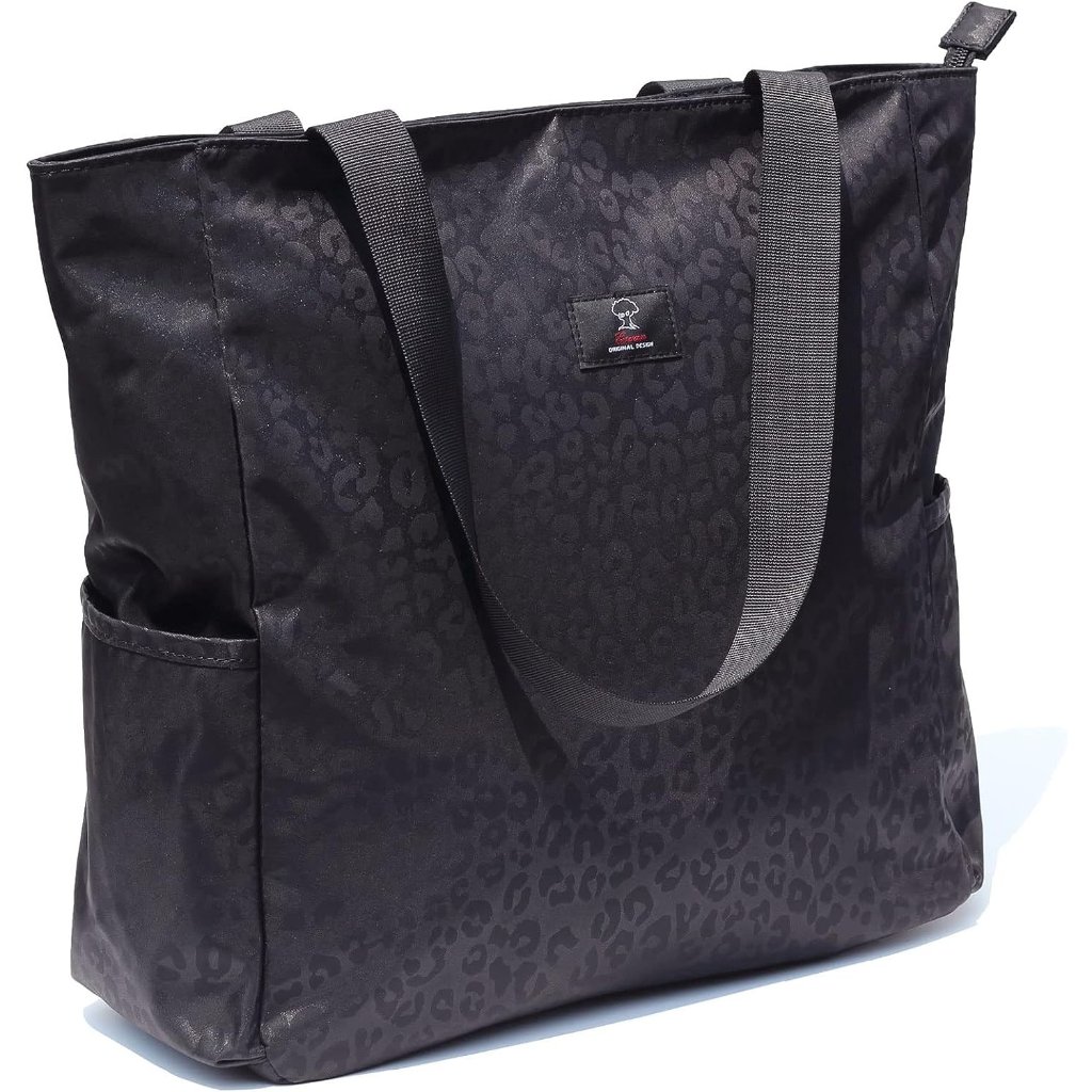 Women's Blackfloral Water Resistant Tote Shoulder Bag Large